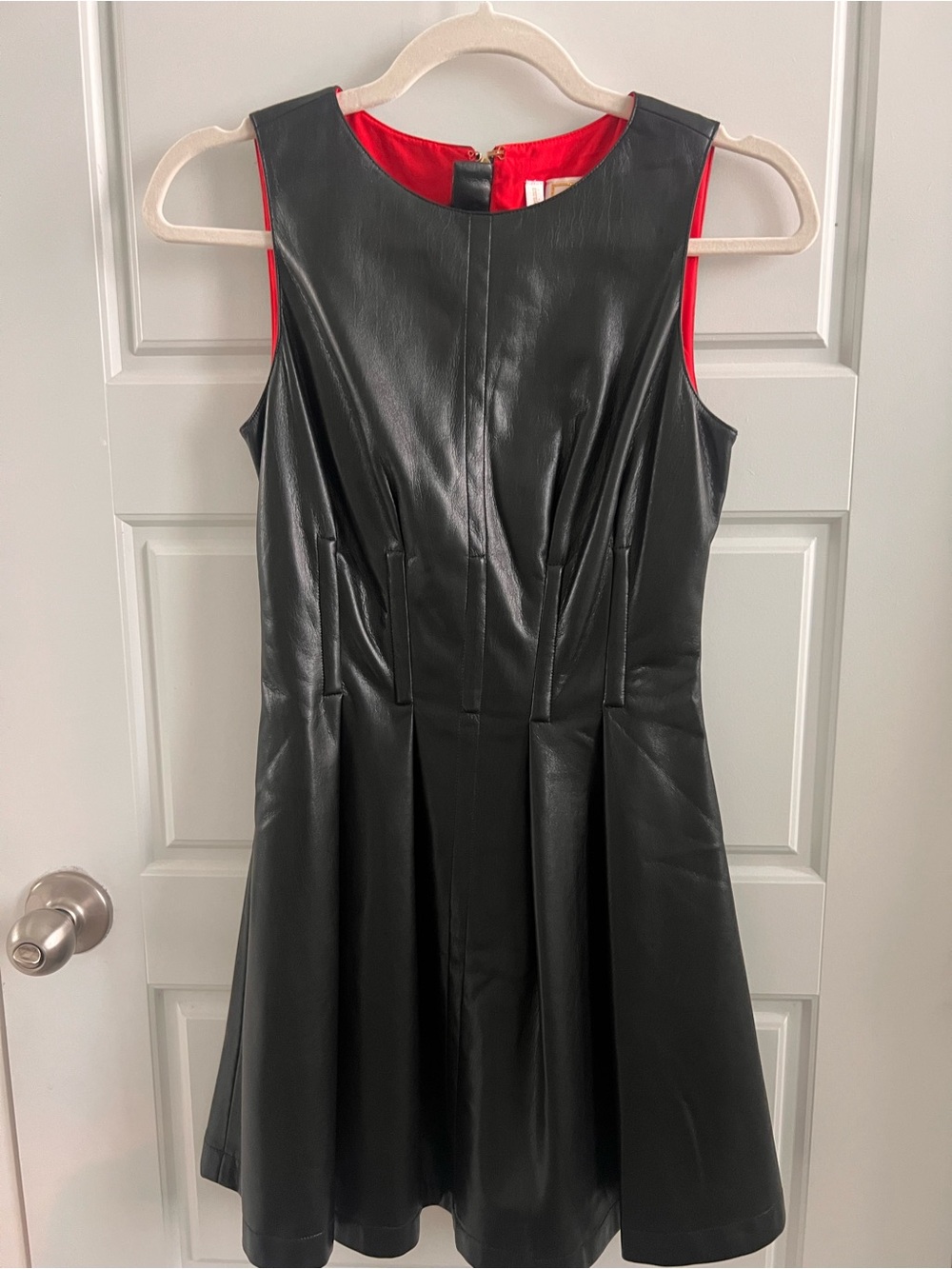 Emily McCarthy Black Vegan Leather Mini Dress with size XXS